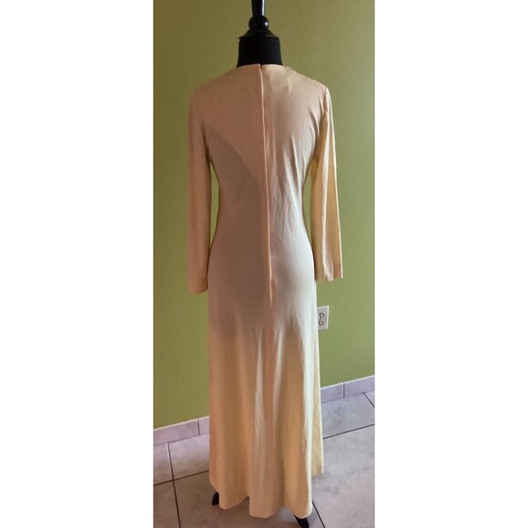 VINTAGE NAT KAPLAN COUTURE YELLOW MAXI DRESS SMALL - Picture 3 of 4